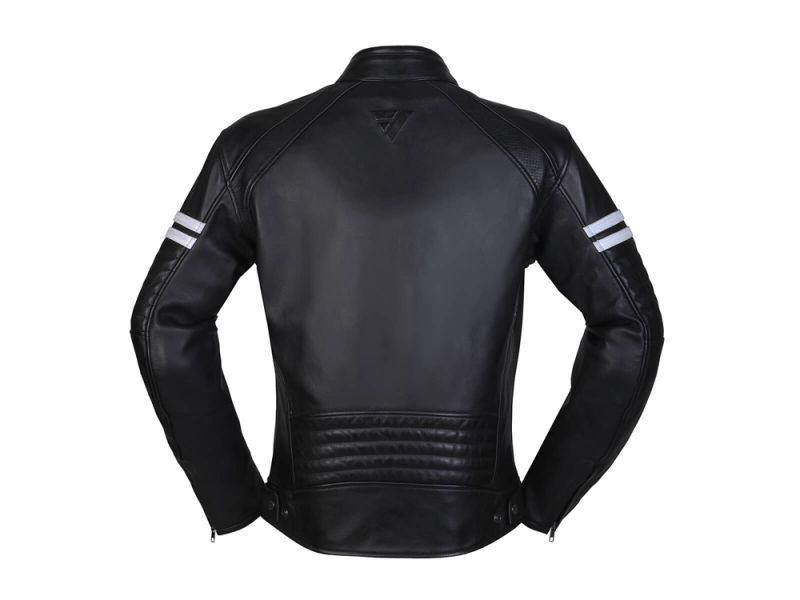 Modeka August 75 Leather Motorcycle Jacket (black / white)
