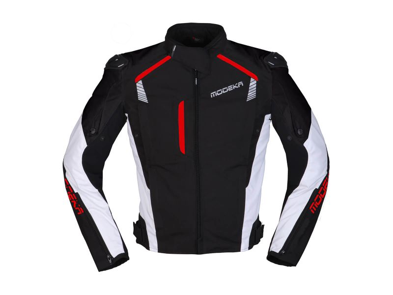 Modeka Lineos Motorcycle Jacket (black / white / red)