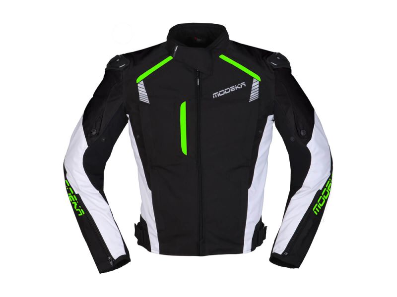 Modeka Lineos Motorcycle Jacket (black / white / green)