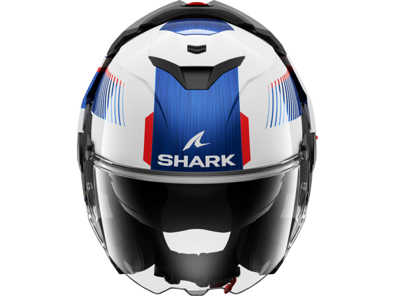 Shark OXO Sikter Motorradhelm (Weiß/Blau/Rot)