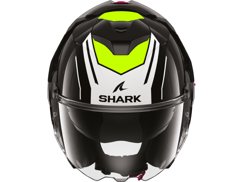Shark OXO Ryder Motorradhelm (Schwarz/Weiß/Gelb)