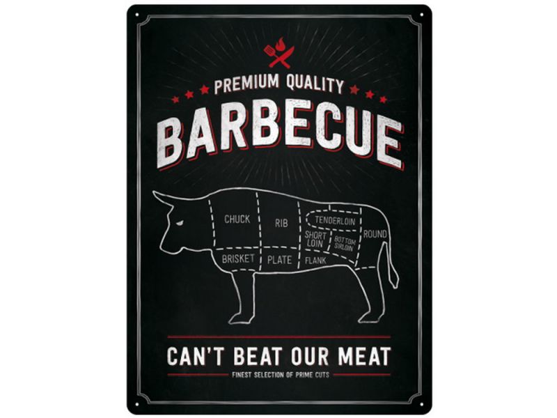 Nostalgic-Arts Barbecue Bull Blechschild (30x40cm)