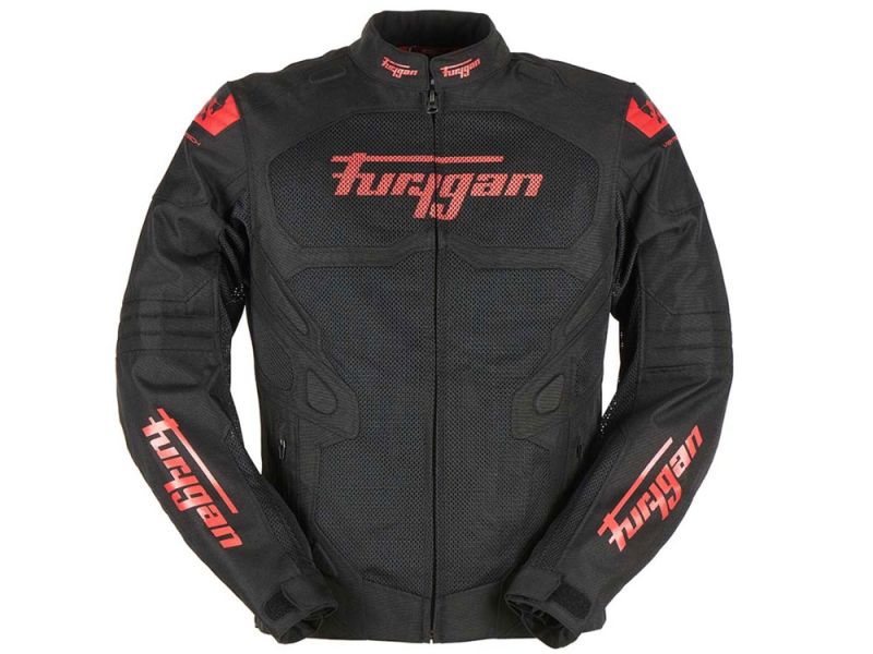 Furygan Atom Evo belüftete Motorradjacke (schwarz / rot)
