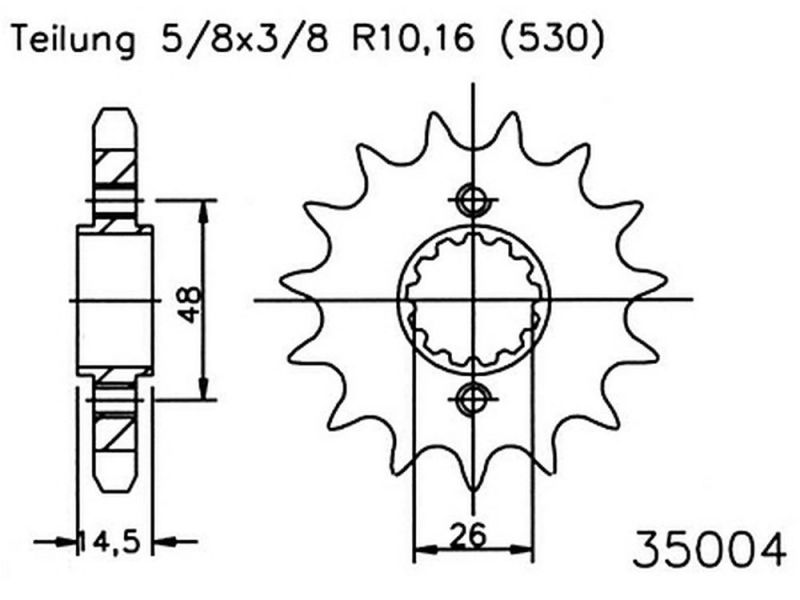Esjot Ritzel 16 Zähne (530 | 5/8x3/8 | 35004-16)