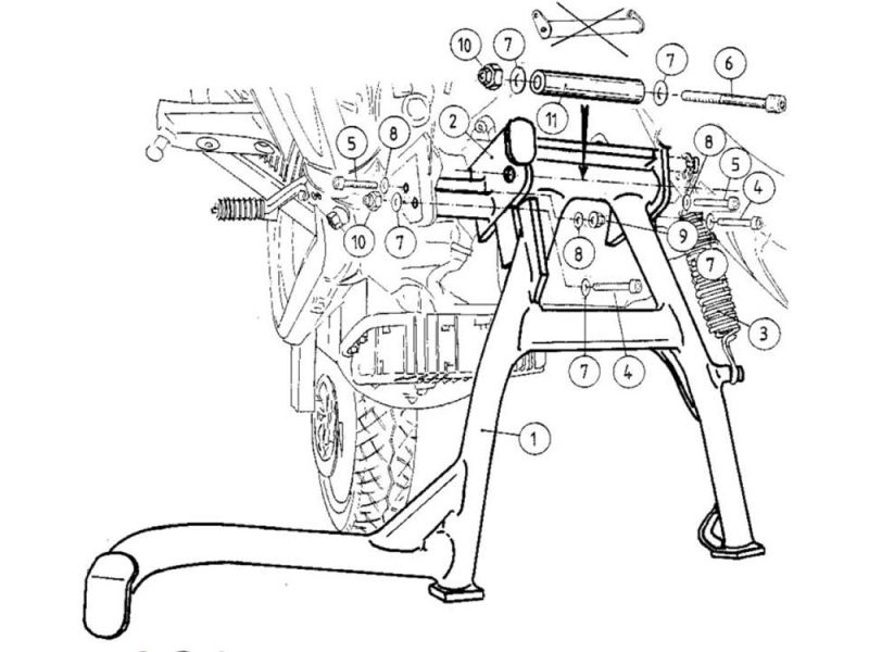 Hepco & Becker Hauptständer Moto Guzzi Breva V750 i.e. / Nevada Aquila Nera / Classic V750 i.e.
