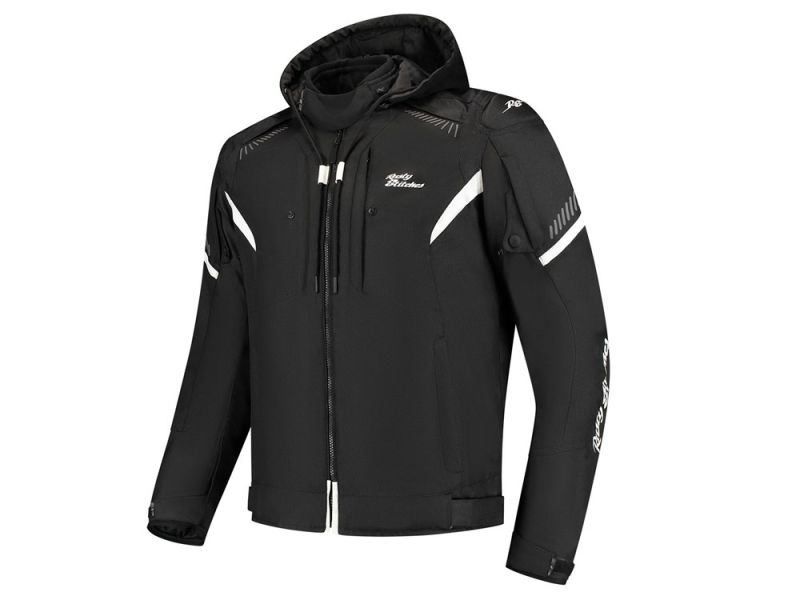 Rusty Stitches Dylan Motorradjacke Herren (schwarz / weiß)