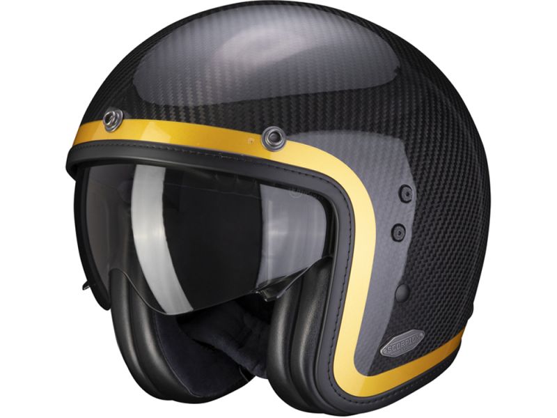Scorpion Belfast Carbon Lofty Jet Helmet (black / carbon / gold)