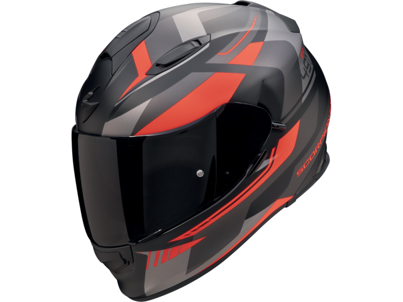 Scorpion EXO-491 Abilis Motorradhelm (Schwarzmatt/Silber/Rot)