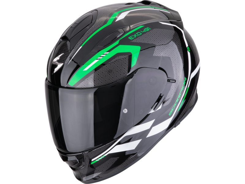 Scorpion EXO-491 Kripta Motorradhelm (Schwarz/Grün/Weiß)