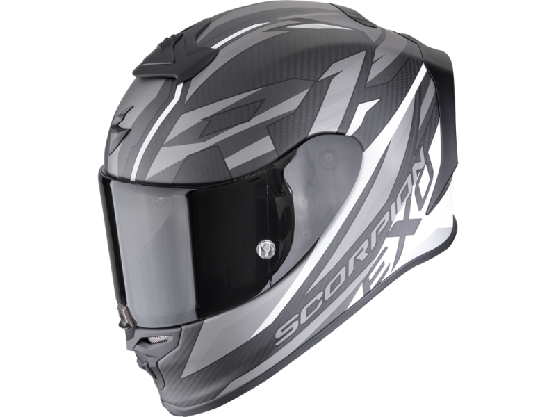 Scorpion EXO-R1 EVO Carbon Air Runner Motorradhelm (Schwarzmatt/Weiß)