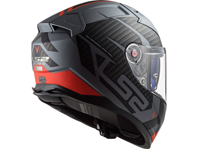 LS2 FF811 Vector II Splitter Full-Face Helmet (titanium matt / red)