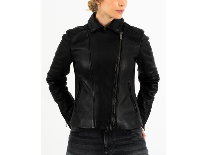 rokker Bonny Leather Motorcycle Jacket Women (black)