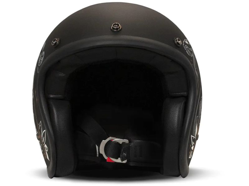 DMD Retro Cards Motorradhelm (Schwarz/Grau/Gold)