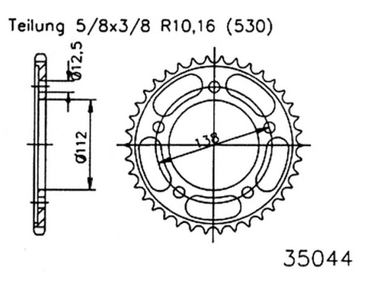 Esjot Kettenrad 42 Zähne Stahl (530 | 5/8x3/8 | 92-35044-42)