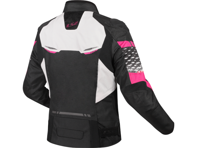LS2 Apex WP Motorradjacke Damen (Schwarz/Weiß/Pink)