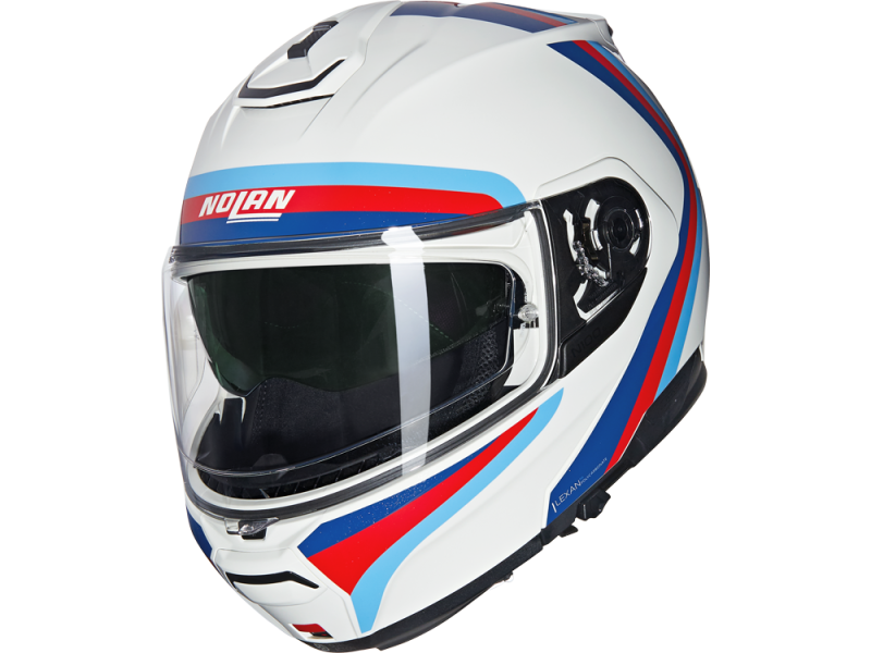 Nolan N100-6 N-Com Assoluto 347 Motorradhelm (Weiß/Blau/Rot)