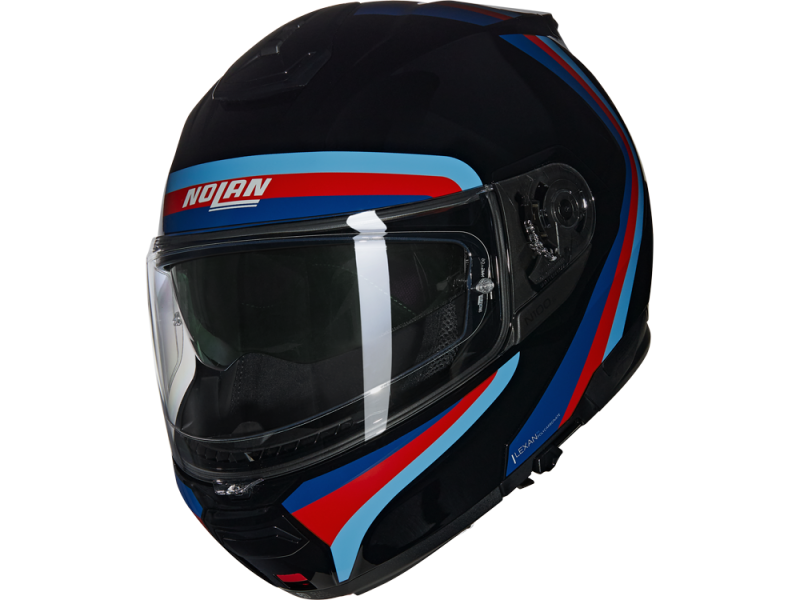 Nolan N100-6 N-Com Assoluto 349 Motorradhelm (Schwarz/Silber/Weiß)