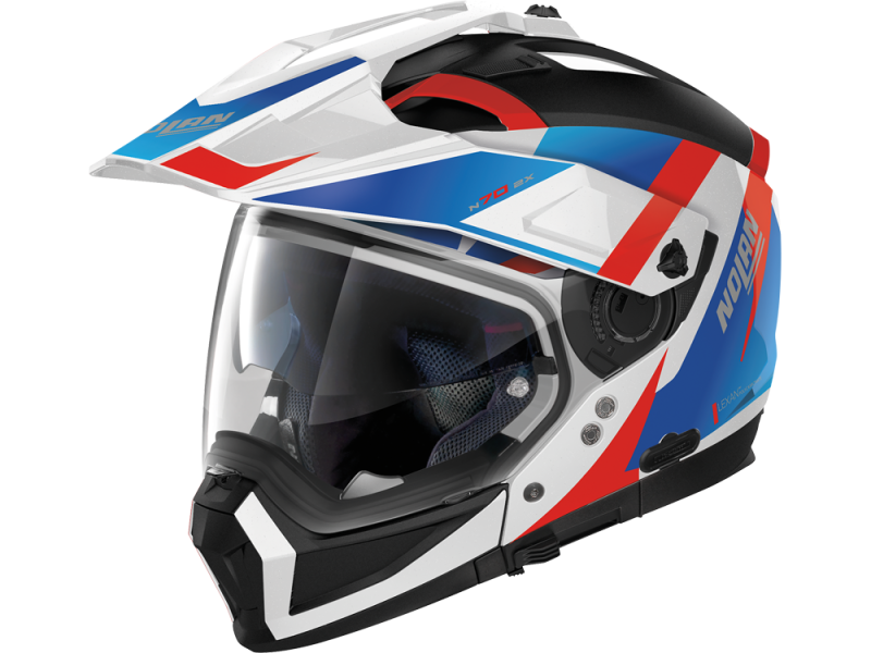 Nolan N70-2 X 06 Skyfall N-Com Enduro-Helm (Schwarz/Blau/Weiß/Rot)