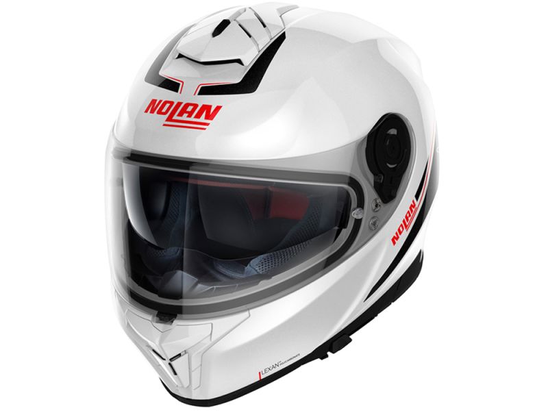 Nolan N80-8 Staple N-Com Full-Face Helmet (white / red)
