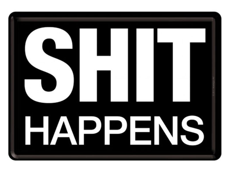 Nostalgic-Arts Shit Happens Blechpostkarte (10x14cm)