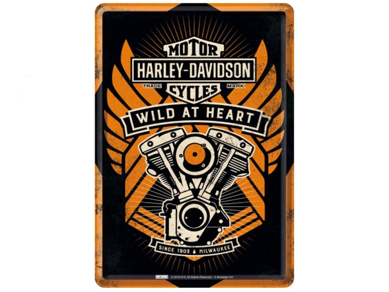 Nostalgic-Arts Harley Davidson Wild at Heart Blechpostkarte (10x14cm)