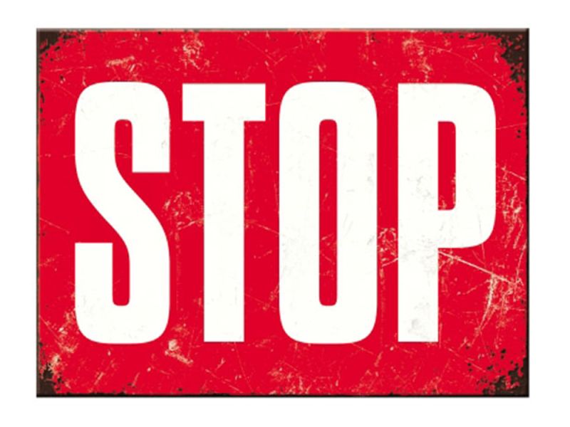 Nostalgic-Arts Stop Magnet (6x8cm)