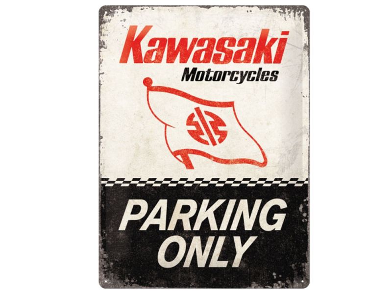 Nostalgic-Arts Kawasaki Parking Only Blechschild (30x40cm)