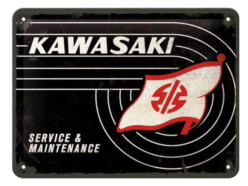 Nostalgic-Arts Kawasaki Tank Logo Blechschild (15x20cm)