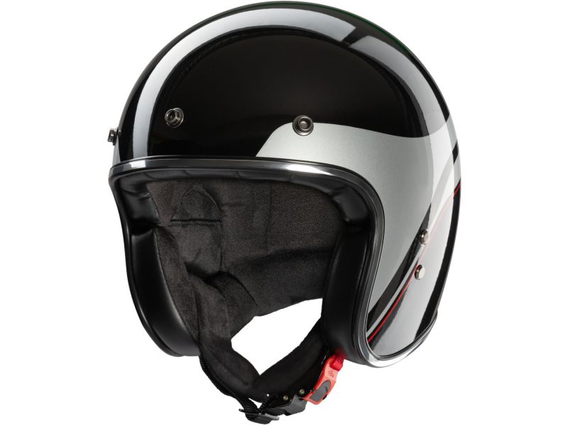 RedBike RB-804 Evolution Jethelm (Schwarz/Silber/Rot)