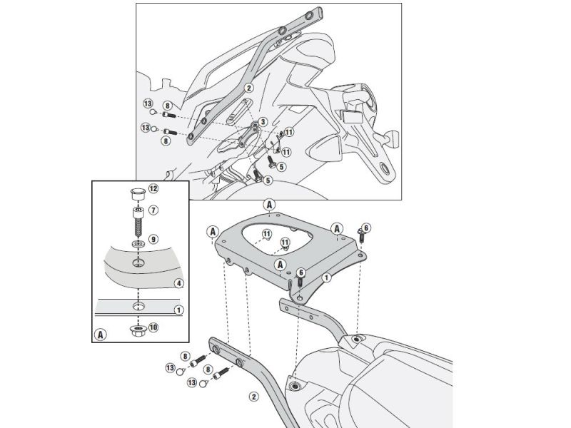 GIVI Monokey SR Gepäckbrücke Triumph Tiger 1050 Sport (2013-)