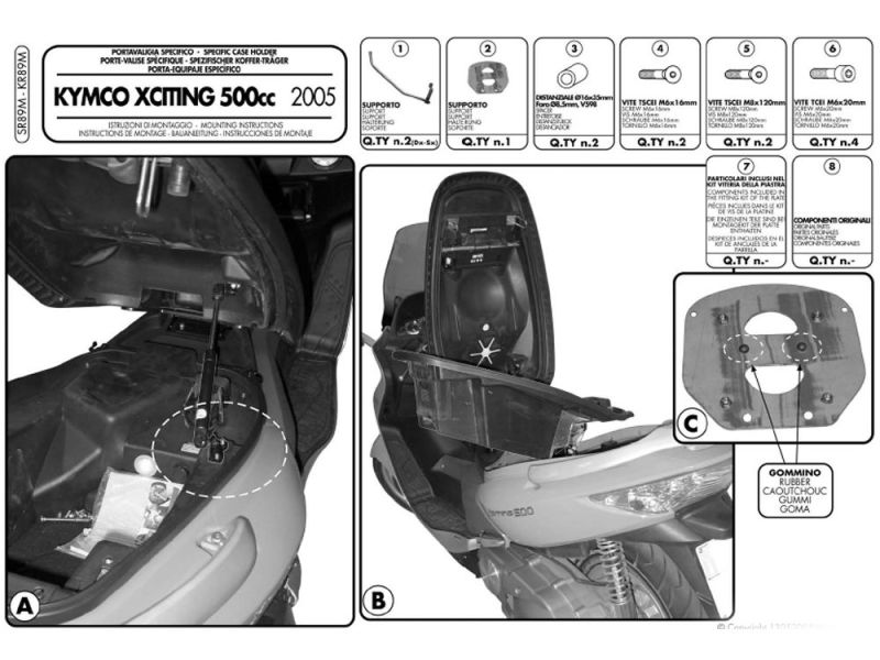 GIVI Monolock SR Gepäckbrücke Kymco X-Citing 300 (2008) X-Citing 250 / 300 / 500 (2005-2010)