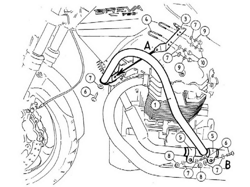Hepco & Becker Sturzbügel Moto Guzzi Breva V 750 i.e. (chrom)