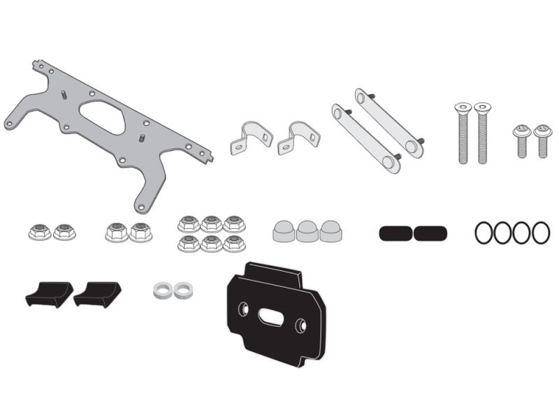 GIVI Montagesatz S250 an PL8703 / PL8705 / PLR6413 für Benelli TRK502 (2017-) TRK502X (2018-) Triumph Tiger 800 XC / XR (2018-)